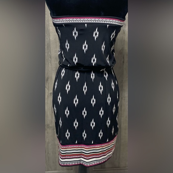 White House Black Market Geometric Print Strapless Party Sun Dress Women's XXS - Picture 2 of 13